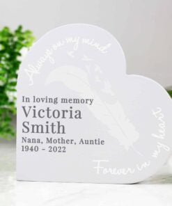 Feather Free Standing Heart Ornament