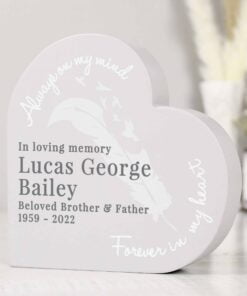 Feather Free Standing Heart Ornament