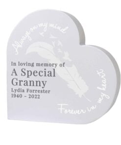 Feather Free Standing Heart Ornament