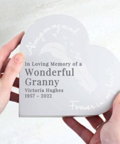Feather Free Standing Heart Ornament