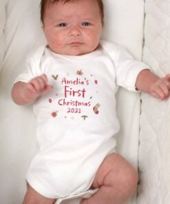 First Christmas 0-3 Months Baby Vest