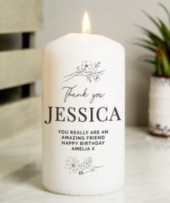 Floral Pillar Candle