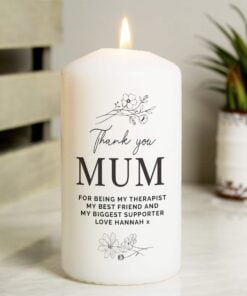 Floral Pillar Candle