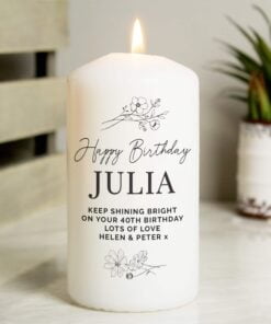 Floral Pillar Candle