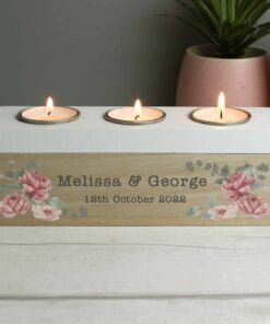 Floral Watercolour Triple Tealight Box