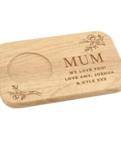 Floral Wooden Coaster Tray