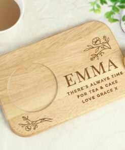 Floral Wooden Coaster Tray