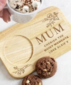 Floral Wooden Coaster Tray
