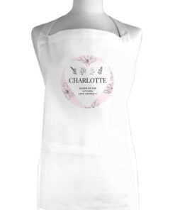 Floral White Apron