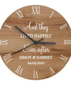 Free Text Wood Effect Clock