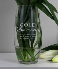 Personalised 'Gold Anniversary' Bullet Vase