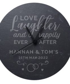Love Laughter Slate Clock