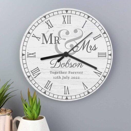 Mr & Mrs Wooden Clock