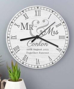 Mr & Mrs Wooden Clock