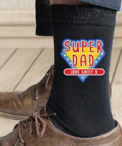 Personalised Super Dad Mens Socks
