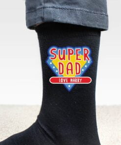 Personalised Super Dad Mens Socks