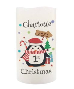 1st Christmas Penguin LED Candle