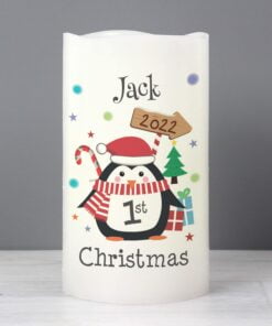1st Christmas Penguin LED Candle