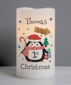 1st Christmas Penguin LED Candle
