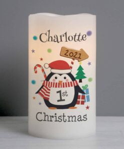 1st Christmas Penguin LED Candle