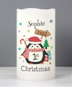 1st Christmas Penguin LED Candle