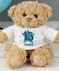 Personalised Blue Big Age Teddy Bear