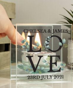 Botanical Mirrored Glass Tea Light Holder