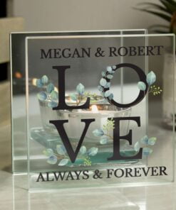 Botanical Mirrored Glass Tea Light Holder