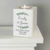 Botanical White Wooden Tea light Holder
