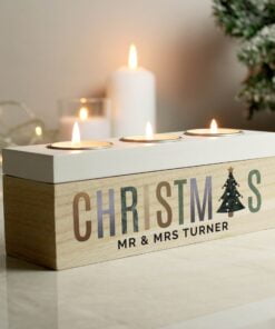Christmas Tree Triple Tea Light Box