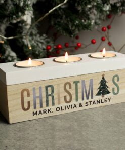 Christmas Tree Triple Tea Light Box