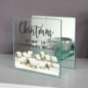 Christmas Village Mirrored Glass Tea Light