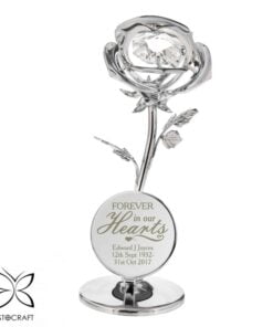 Forever in Our Hearts Crystocraft Rose Ornament