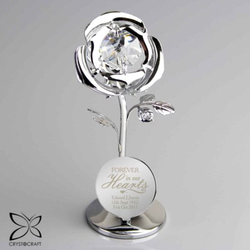 Forever in Our Hearts Crystocraft Rose Ornament