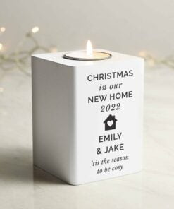 Home White Wooden Tea light Holder