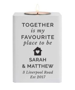 Home White Wooden Tea light Holder