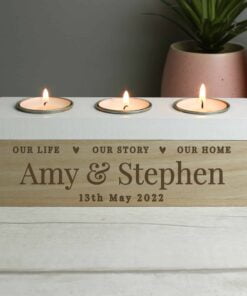 Our Life Story & Home Triple Tea Light Box