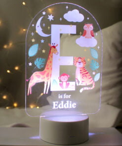Personalised Animal Alphabet LED Colour Changing Night Light