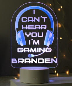 Personalised Blue Gaming LED Colour Changing Night Light