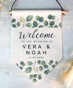Personalised Botanical Wedding Hanging Banner