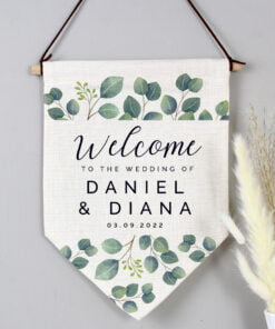 Personalised Botanical Wedding Hanging Banner