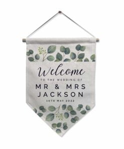 Personalised Botanical Wedding Hanging Banner