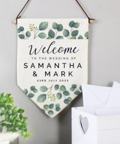 Personalised Botanical Wedding Hanging Banner