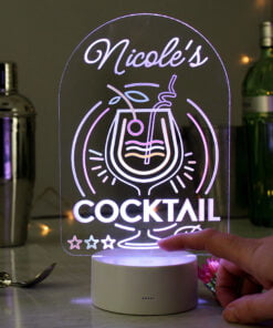 Personalised Cocktail LED Colour Changing Night Light