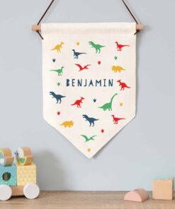 Personalised Dinosaur Hanging Banner