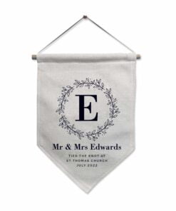 Personalised Floral Leaf Hanging Banner
