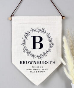 Personalised Floral Leaf Hanging Banner