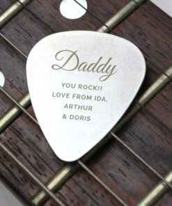 Personalised Free Text Big Name Silver Plectrum