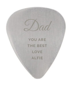 Personalised Free Text Big Name Silver Plectrum