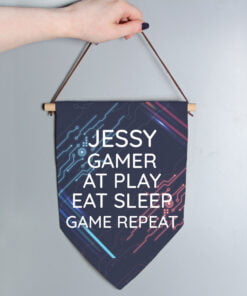 Personalised Free Text Gaming Hanging Banner